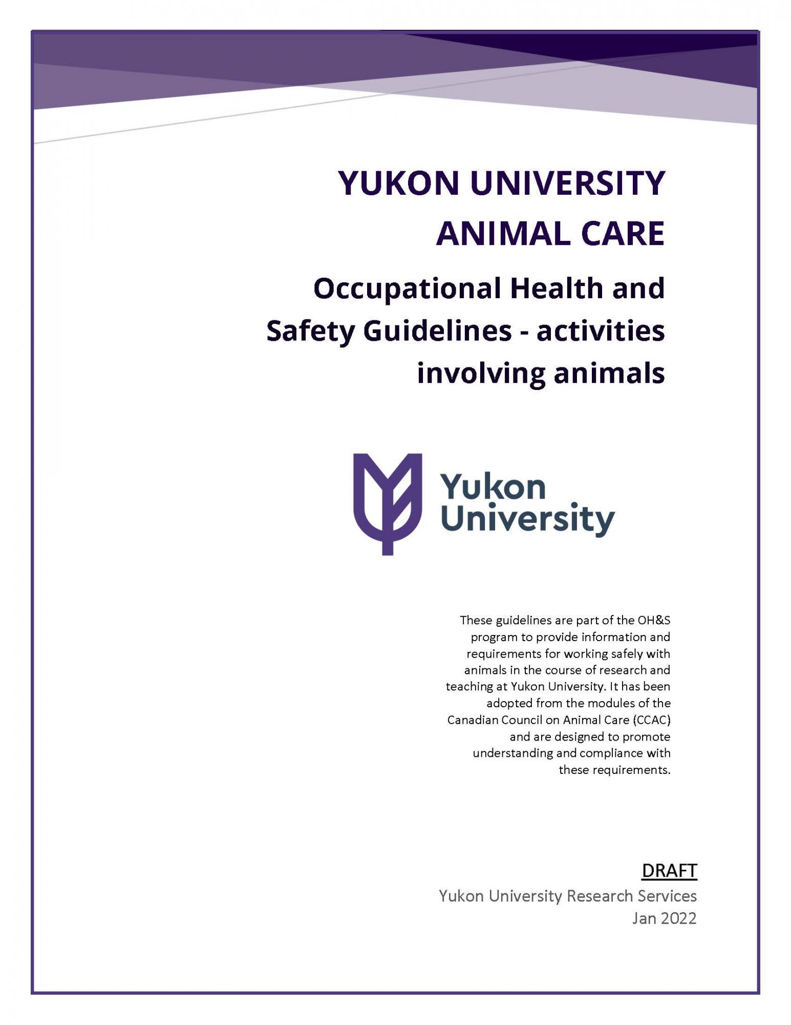 YukonU OH&S animal activities